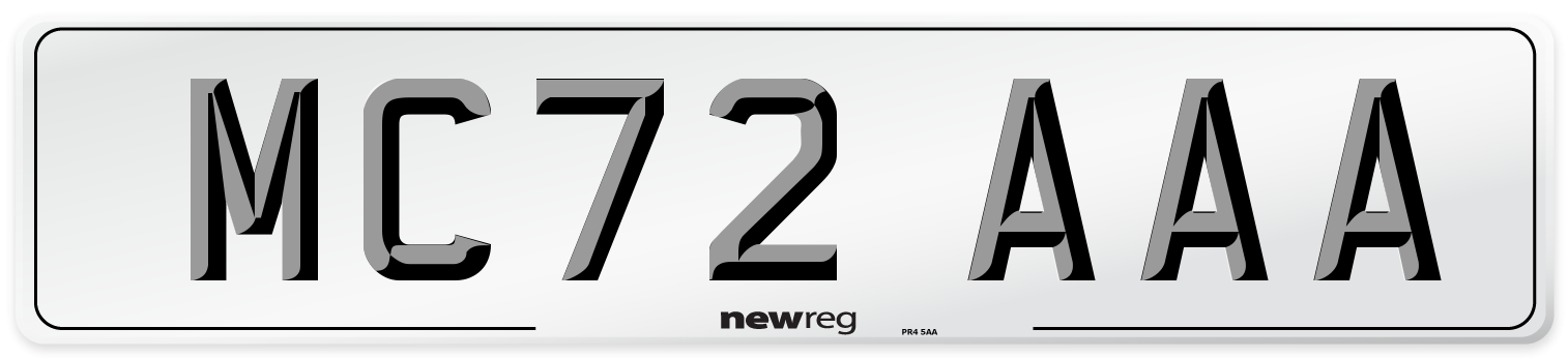 MC72 AAA Number Plate from New Reg
